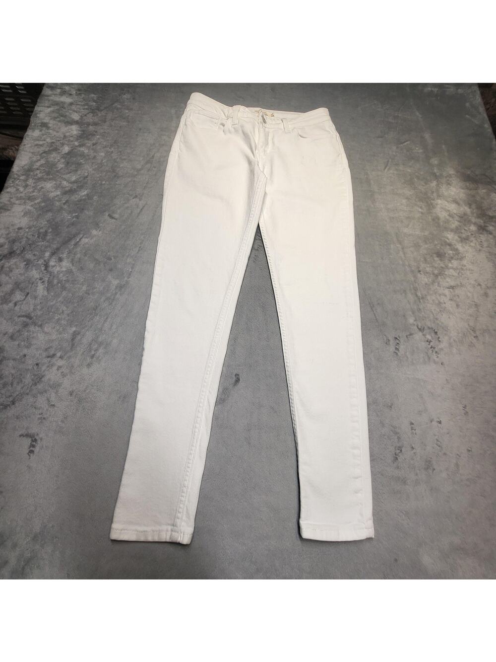 Levis 535 Jeans Womens 29 White Super Skinny Extra-Slim Stretch 5 Pocket Denim
